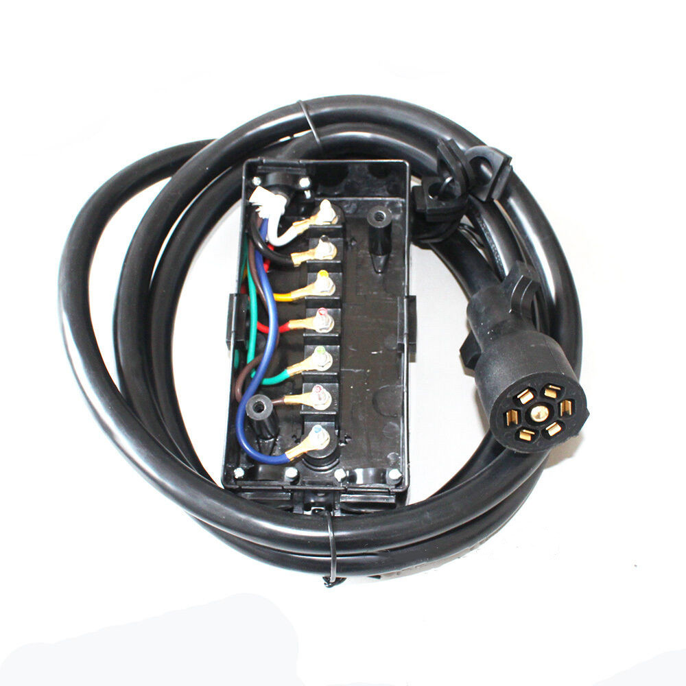 8ft Foot 7 Way Trailer Cord Wire Plug Connector Rv Cable W